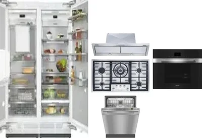 6 Piece Package Includes Refrigerator, Freezer, Cooktop, Wall Oven, Hood And Dishwasher