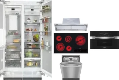 6 Piece Package Includes Refrigerator, Freezer, Cooktop, Wall Oven, Hood And Dishwasher