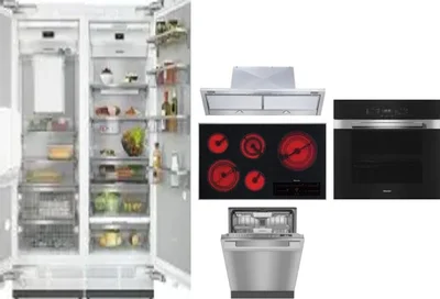 6 Piece Package Includes Refrigerator, Freezer, Cooktop, Wall Oven, Hood And Dishwasher