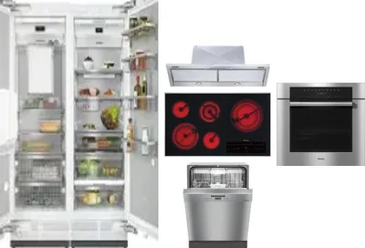 6 Piece Package Includes Refrigerator, Freezer, Cooktop, Wall Oven, Hood And Dishwasher
