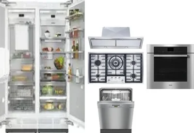 6 Piece Package Includes Refrigerator, Freezer, Cooktop, Wall Oven, Hood And Dishwasher