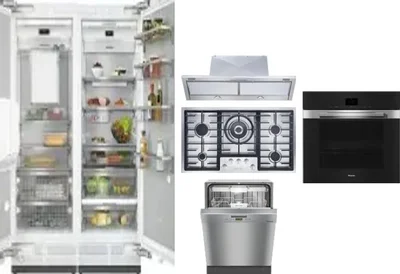 6 Piece Package Includes Refrigerator, Freezer, Cooktop, Wall Oven, Hood And Dishwasher