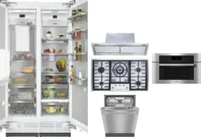 6 Piece Package Includes Refrigerator, Freezer, Cooktop, Wall Oven, Hood And Dishwasher