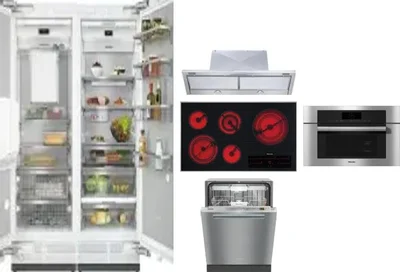 6 Piece Package Includes Refrigerator, Freezer, Cooktop, Wall Oven, Hood And Dishwasher