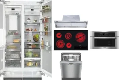 6 Piece Package Includes Refrigerator, Freezer, Cooktop, Wall Oven, Hood And Dishwasher