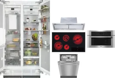 6 Piece Package Includes Refrigerator, Freezer, Cooktop, Wall Oven, Hood And Dishwasher