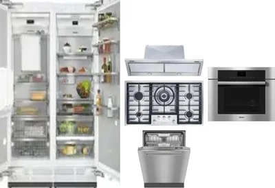 6 Piece Package Includes Refrigerator, Freezer, Cooktop, Wall Oven, Hood And Dishwasher