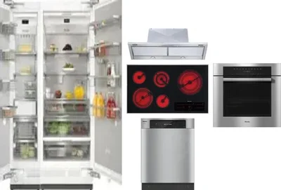6 Piece Package Includes Refrigerator, Freezer, Cooktop, Wall Oven, Hood And Dishwasher