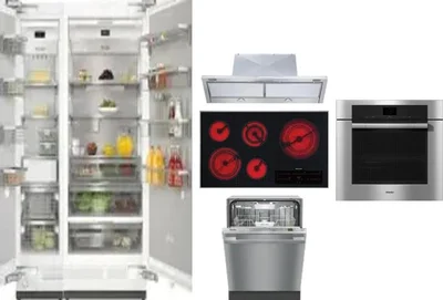 6 Piece Package Includes Refrigerator, Freezer, Cooktop, Wall Oven, Hood And Dishwasher