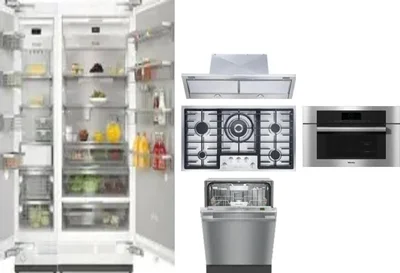 6 Piece Package Includes Refrigerator, Freezer, Cooktop, Wall Oven, Hood And Dishwasher