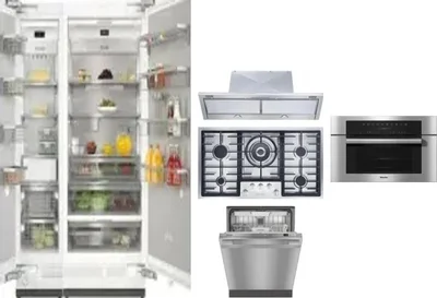 6 Piece Package Includes Refrigerator, Freezer, Cooktop, Wall Oven, Hood And Dishwasher