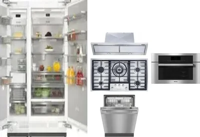 6 Piece Package Includes Refrigerator, Freezer, Cooktop, Wall Oven, Hood And Dishwasher