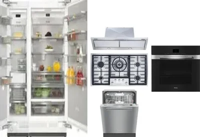 6 Piece Package Includes Refrigerator, Freezer, Cooktop, Wall Oven, Hood And Dishwasher