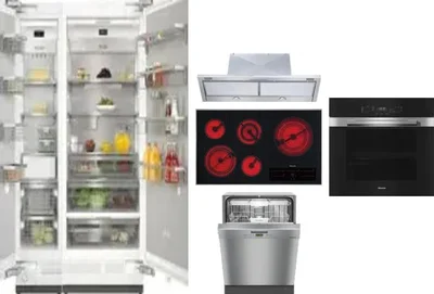 6 Piece Package Includes Refrigerator, Freezer, Cooktop, Wall Oven, Hood And Dishwasher