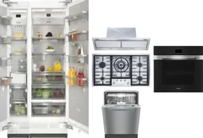 6 Piece Package Includes Refrigerator, Freezer, Cooktop, Wall Oven, Hood And Dishwasher