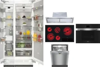 6 Piece Package Includes Refrigerator, Freezer, Cooktop, Wall Oven, Hood And Dishwasher