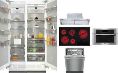 6 Piece Package Includes Refrigerator, Freezer, Cooktop, Wall Oven, Hood And Dishwasher