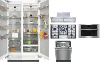 6 Piece Package Includes Refrigerator, Freezer, Cooktop, Wall Oven, Hood And Dishwasher