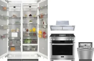 5 Piece Package Includes Refrigerator, Freezer, Range, Hood And Dishwasher