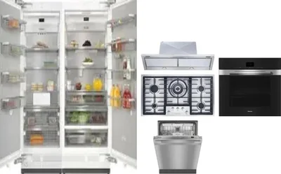 6 Piece Package Includes Refrigerator, Freezer, Cooktop, Wall Oven, Hood And Dishwasher