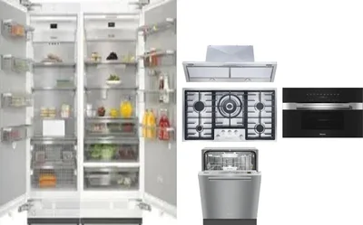 6 Piece Package Includes Refrigerator, Freezer, Cooktop, Wall Oven, Hood And Dishwasher