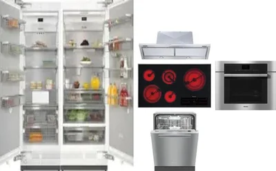 6 Piece Package Includes Refrigerator, Freezer, Cooktop, Wall Oven, Hood And Dishwasher