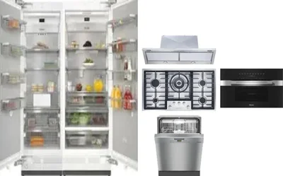 6 Piece Package Includes Refrigerator, Freezer, Cooktop, Wall Oven, Hood And Dishwasher