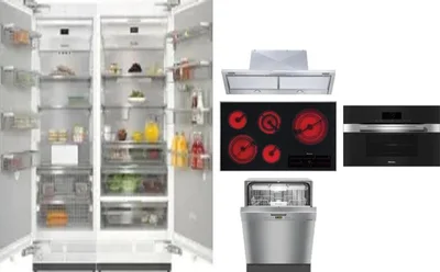 6 Piece Package Includes Refrigerator, Freezer, Cooktop, Wall Oven, Hood And Dishwasher