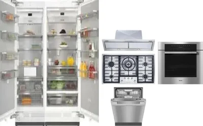 6 Piece Package Includes Refrigerator, Freezer, Cooktop, Wall Oven, Hood And Dishwasher