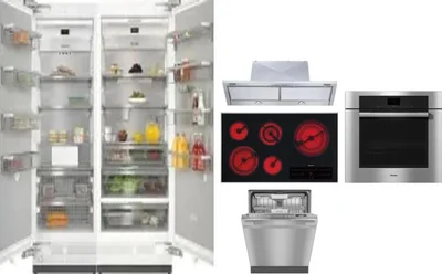 6 Piece Package Includes Refrigerator, Freezer, Cooktop, Wall Oven, Hood And Dishwasher