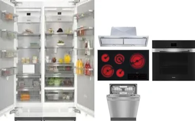 6 Piece Package Includes Refrigerator, Freezer, Cooktop, Wall Oven, Hood And Dishwasher