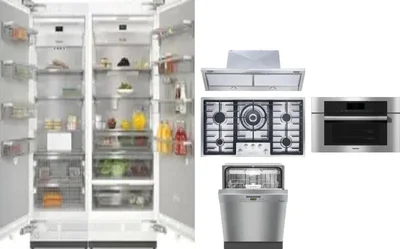 6 Piece Package Includes Refrigerator, Freezer, Cooktop, Wall Oven, Hood And Dishwasher