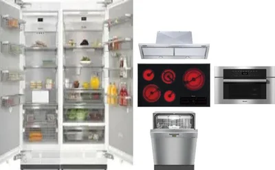 6 Piece Package Includes Refrigerator, Freezer, Cooktop, Wall Oven, Hood And Dishwasher