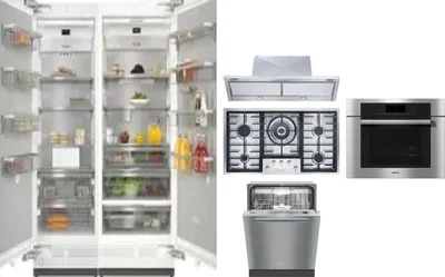 6 Piece Package Includes Refrigerator, Freezer, Cooktop, Wall Oven, Hood And Dishwasher