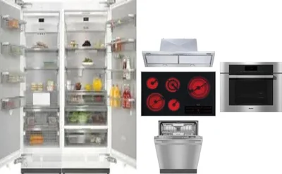 6 Piece Package Includes Refrigerator, Freezer, Cooktop, Wall Oven, Hood And Dishwasher