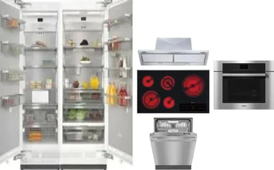 6 Piece Package Includes Refrigerator, Freezer, Cooktop, Wall Oven, Hood And Dishwasher