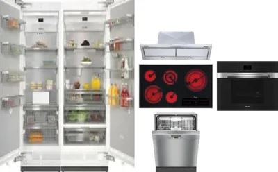 6 Piece Package Includes Refrigerator, Freezer, Cooktop, Wall Oven, Hood And Dishwasher