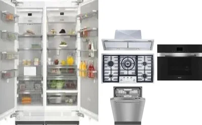 6 Piece Package Includes Refrigerator, Freezer, Cooktop, Wall Oven, Hood And Dishwasher