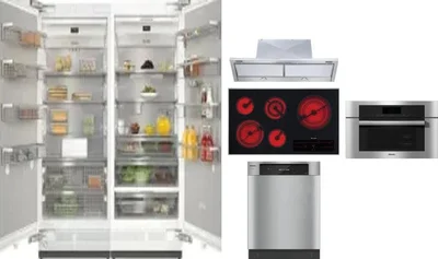 6 Piece Package Includes Refrigerator, Freezer, Cooktop, Wall Oven, Hood And Dishwasher