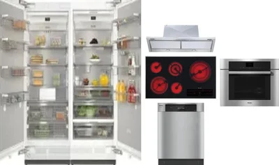6 Piece Package Includes Refrigerator, Freezer, Cooktop, Wall Oven, Hood And Dishwasher