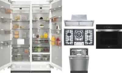 6 Piece Package Includes Refrigerator, Freezer, Cooktop, Wall Oven, Hood And Dishwasher