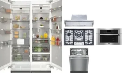 6 Piece Package Includes Refrigerator, Freezer, Cooktop, Wall Oven, Hood And Dishwasher