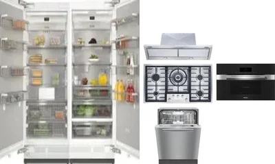6 Piece Package Includes Refrigerator, Freezer, Cooktop, Wall Oven, Hood And Dishwasher