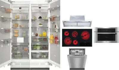 6 Piece Package Includes Refrigerator, Freezer, Cooktop, Wall Oven, Hood And Dishwasher