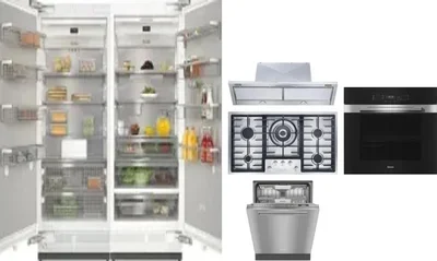 6 Piece Package Includes Refrigerator, Freezer, Cooktop, Wall Oven, Hood And Dishwasher