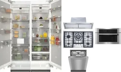 6 Piece Package Includes Refrigerator, Freezer, Cooktop, Wall Oven, Hood And Dishwasher