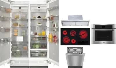 6 Piece Package Includes Refrigerator, Freezer, Cooktop, Wall Oven, Hood And Dishwasher
