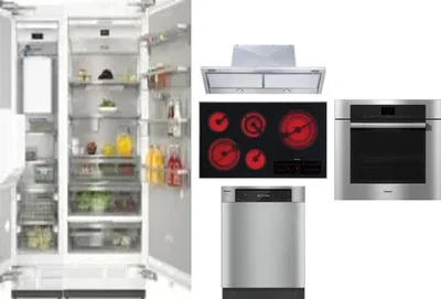 6 Piece Package Includes Refrigerator, Freezer, Cooktop, Wall Oven, Hood And Dishwasher