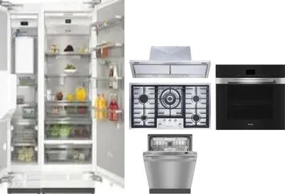 6 Piece Package Includes Refrigerator, Freezer, Cooktop, Wall Oven, Hood And Dishwasher
