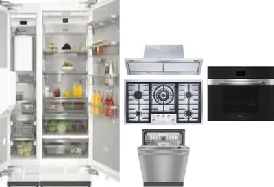 6 Piece Package Includes Refrigerator, Freezer, Cooktop, Wall Oven, Hood And Dishwasher